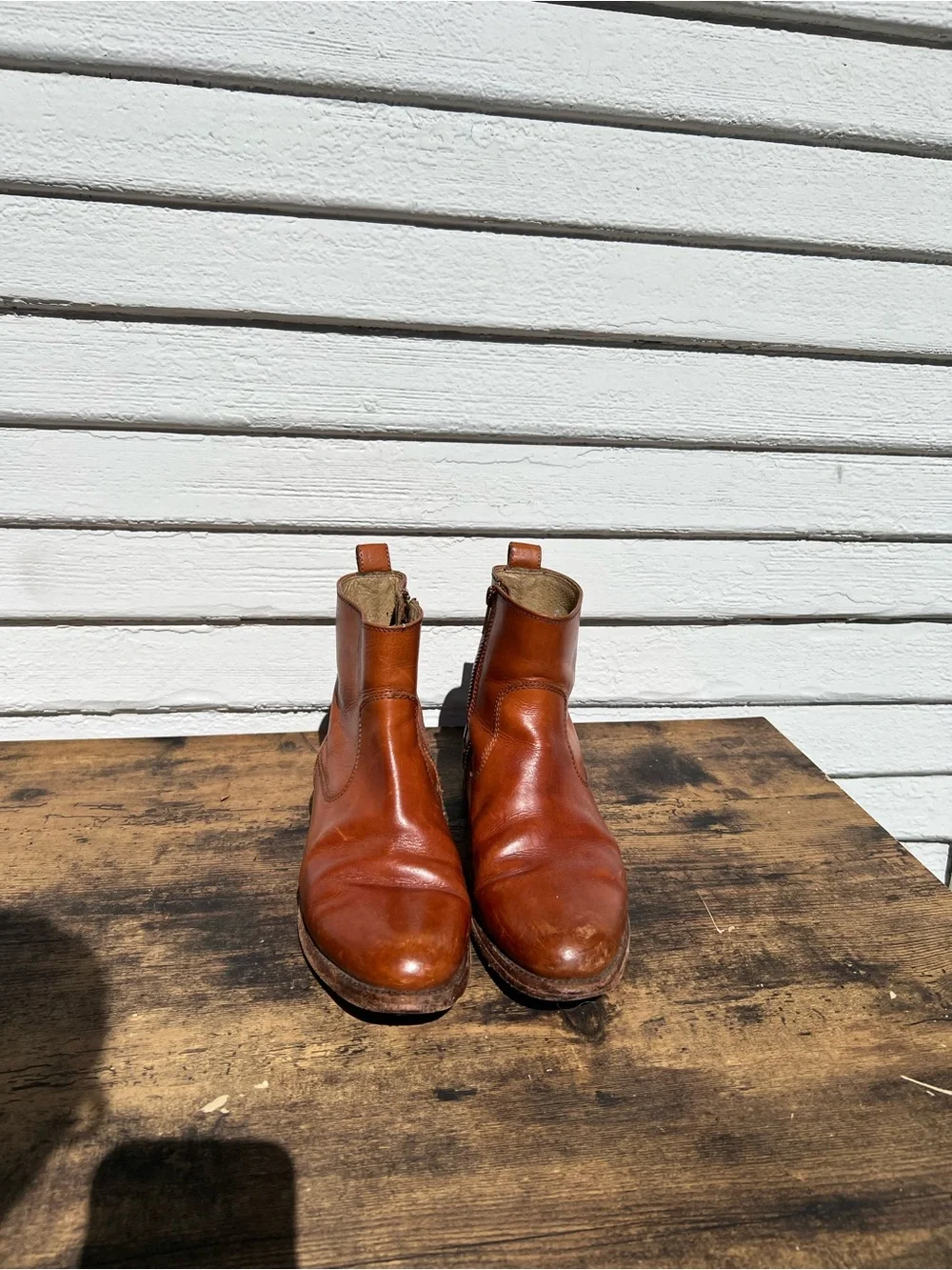 Frye Leather Boots with Side Zip
